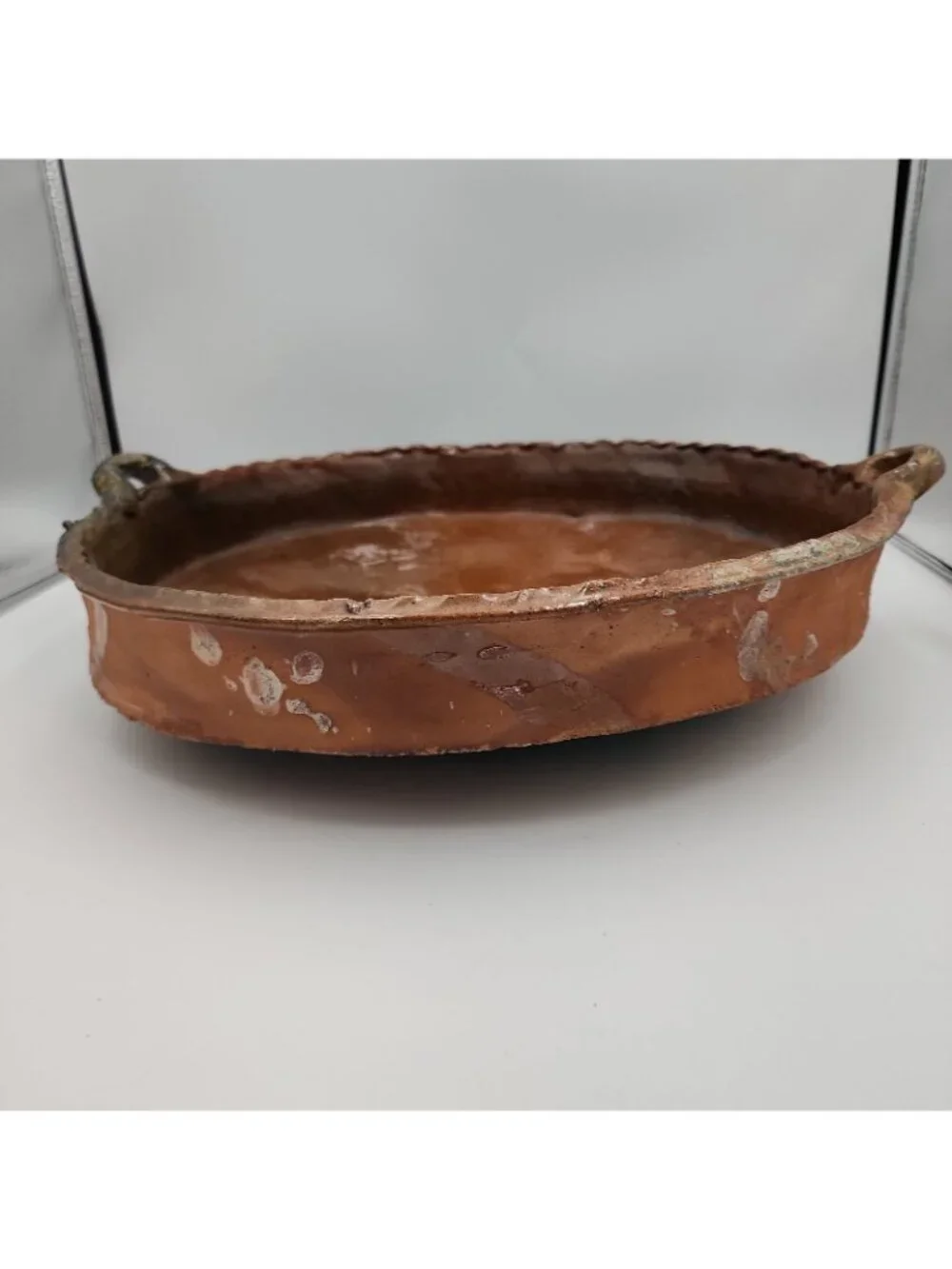 Spanish Pottery Rustic Primitive Terra Cotta Cazuela Paella Dish Bowl 16